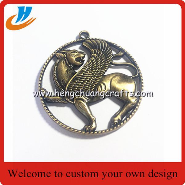 Cheap Sports medals,antique brass metal medals with custom horse design medal for sale