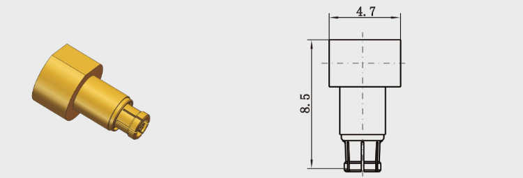 Gold Plated Coaxial SSMP Connector , Right Angle Coax Connector Light Weight