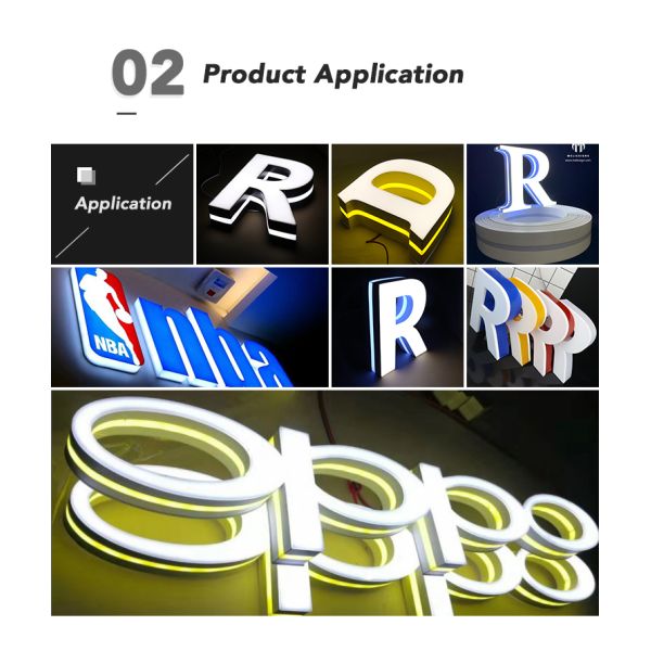 4mm Outdoor Signage Sign Bottom Side Pass Light Trim Cap 4.3kg/roll