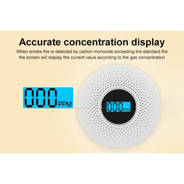 Smoke And Carbon Monoxide Detector Alarm Sensor Home Security Smoke Alarm Whit AA Battery