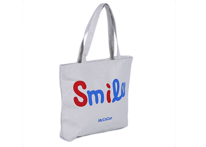 White And Blue Canvas Tote Bags Grocery Reusable Canvas Shopping Bags