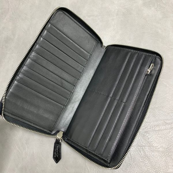 Genuine Real True Crocodile Belly Skin Male Clutch Purse Men's Long Wallet Authentic Alligator Leather Large Card Holder