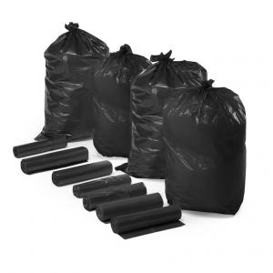 China Extra Strong HDPE Recyclable Garbage Bags Custom Printed Black Color on sale