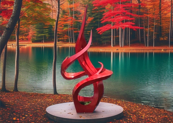 Large Outdoor Stainless Steel Flip Flop Sculpture Public Painted Metal Art