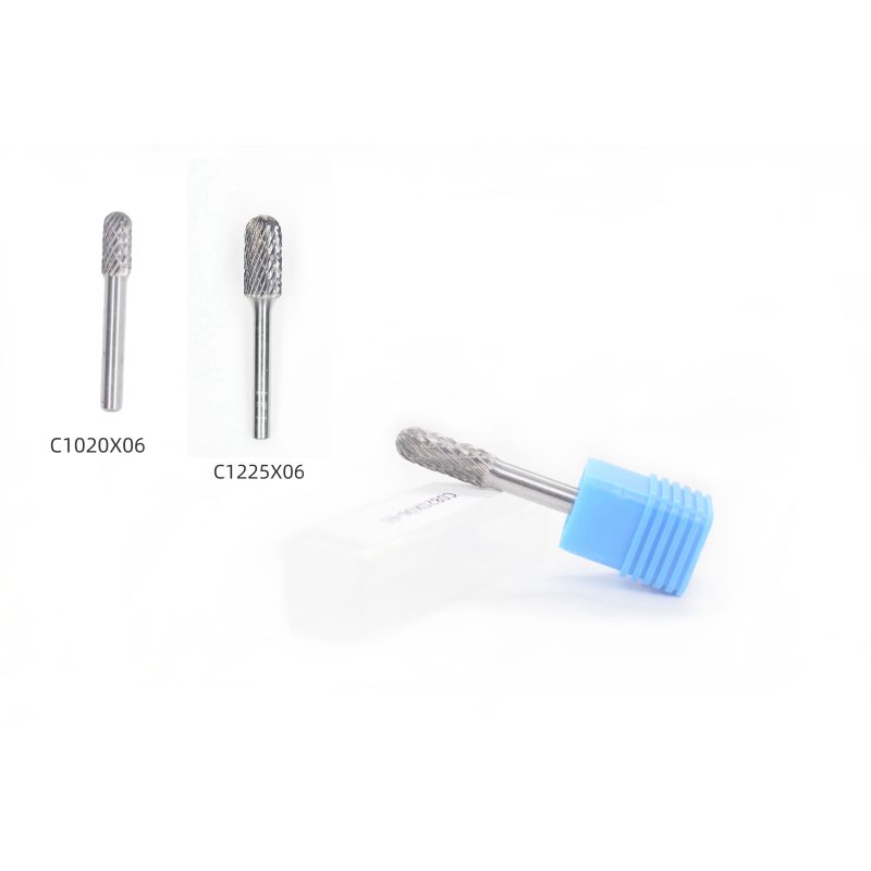 SC Cylindrical Radius Tungsten Carbide Burrs 8mm*20mm With 6mm Shank Standard Double Cut