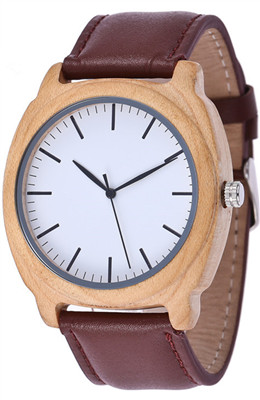 2017 Men Wood Watch Made Out Black Sandal Wood Handmade Leather Strap Digital Wood Watches Custom Logo