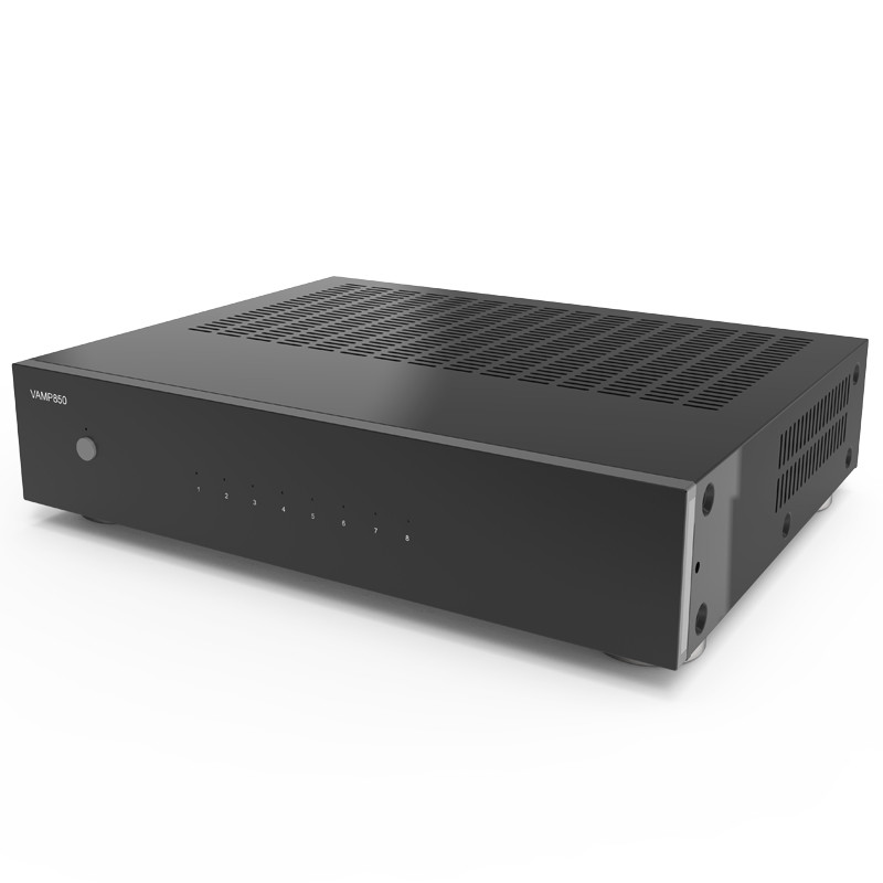 8-Channel Stereo Power Amplifier - 800 Watts Maximum Power Output Multi-Zone Audio Source Mixer Receiver