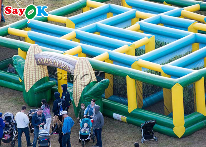 Inflatable Party Games Outdoor Sports Yellow Green Halloween Inflatable Corn Maze