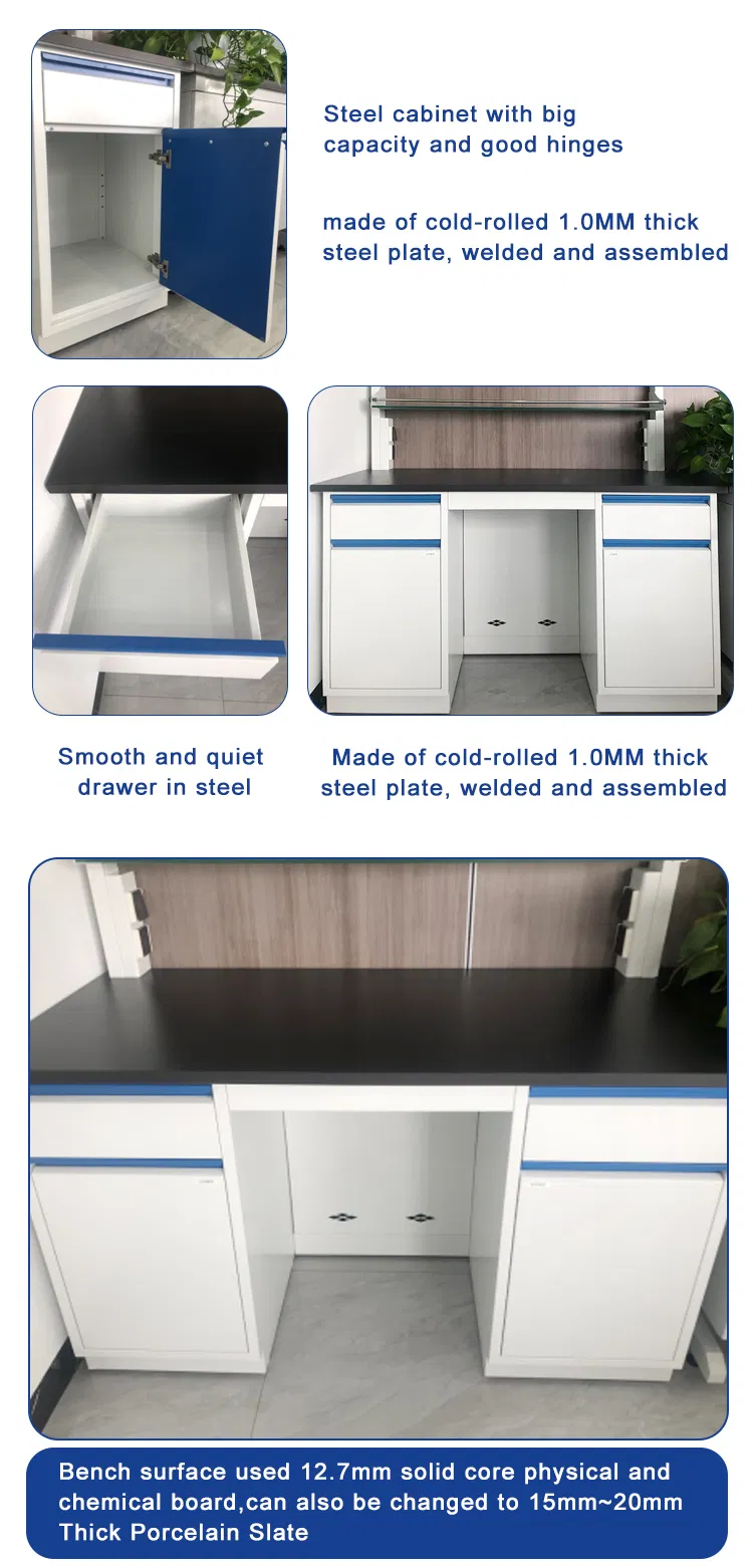 Microbiology Used Steel Wood Laboratory Side Lab Wall Bench Price for Sale