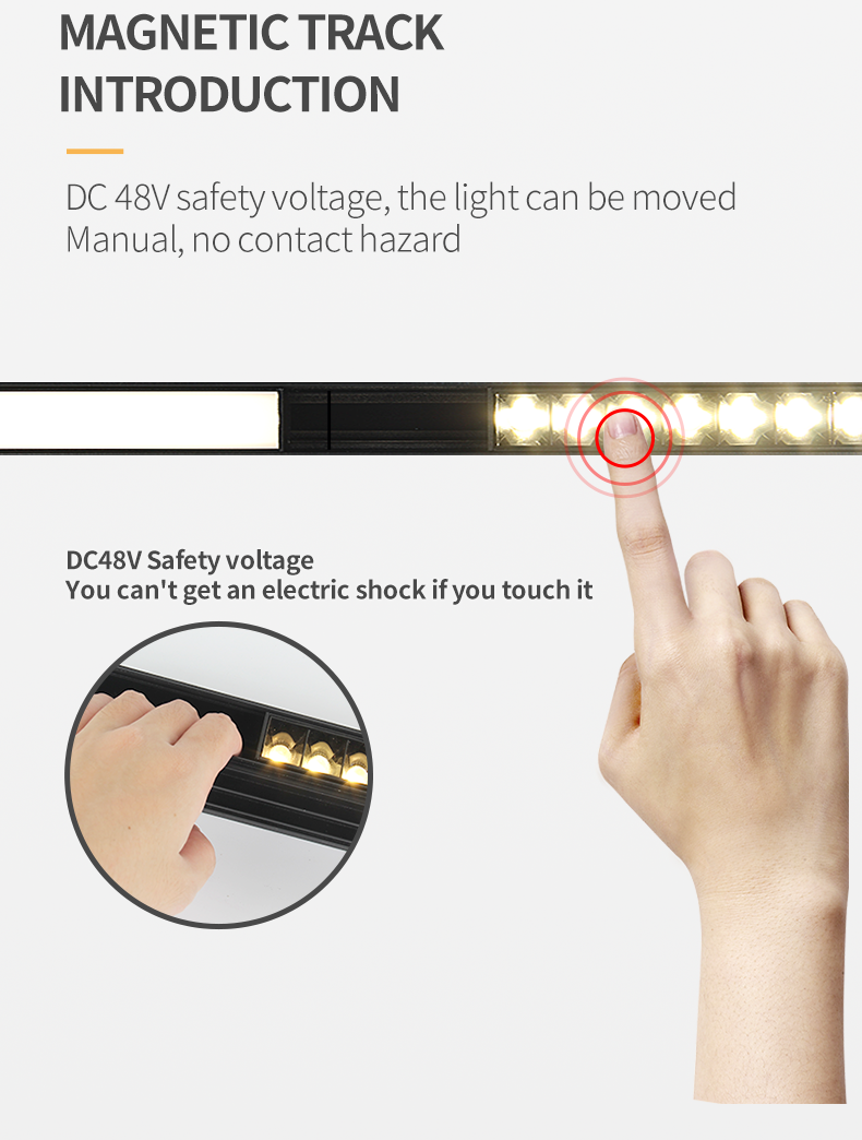 Dimmable LED Magnetic Track Light EMC LVD Certificated