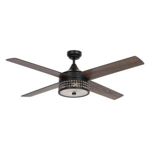 China Modern Solid Wood Iron Dimmable LED Ceiling Fan 40W For Living Room Bedroom on sale