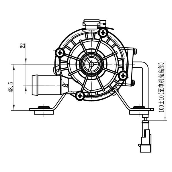 Electronic Coolant Brushless DC Water Pump 12V For EV Car Max Flow 40L/min