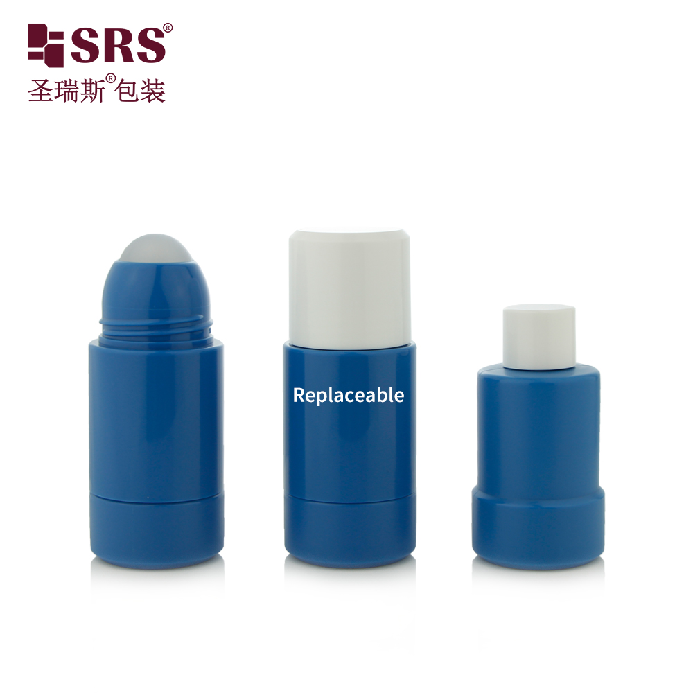 RPPE Clear Glossy Surface MONO PP Material Plastic Roller Ball Bottle For Antiperspirant Deodorant Gel