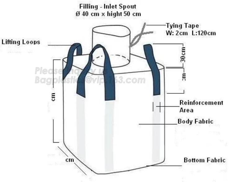 100% new fibc jumbo big bag 1 Ton PP Woven Jumbo Big Bags For Agriculture And Industrial Use,big bag/bulk bag/ fibc bag/