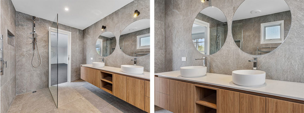 Contemporary Wall Mounted Bathroom Vanity Set With Smart Mirror Cabinet Width 38-46