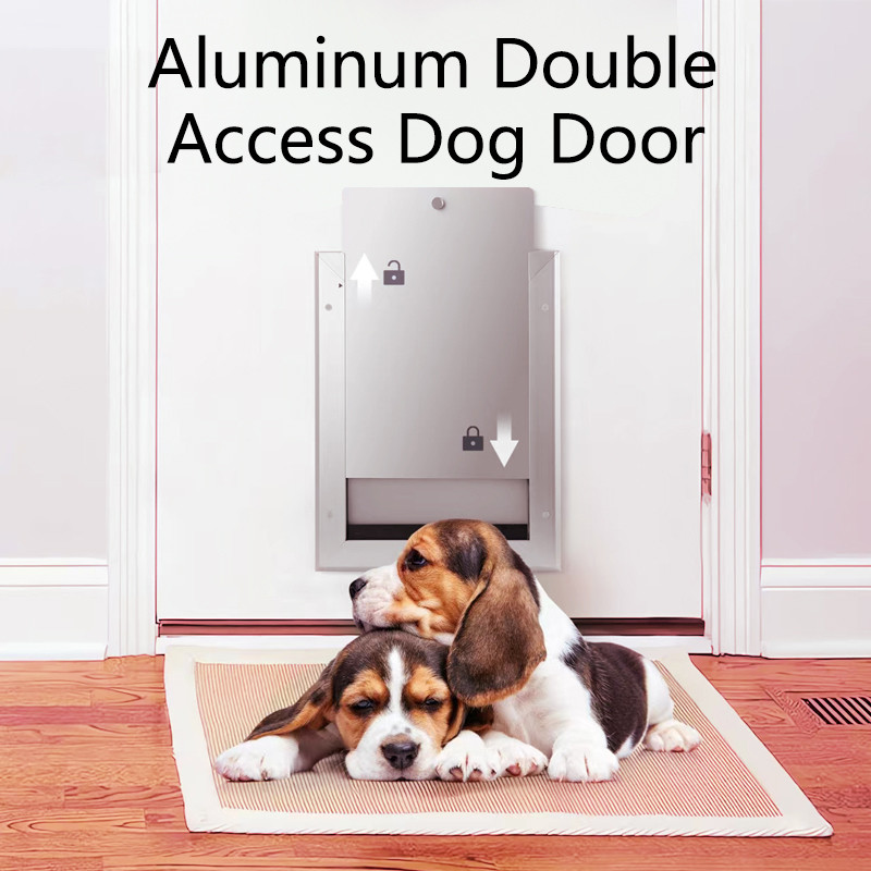 Easy Install Aluminum PET Door Lockable Double Magnetic PET Doors