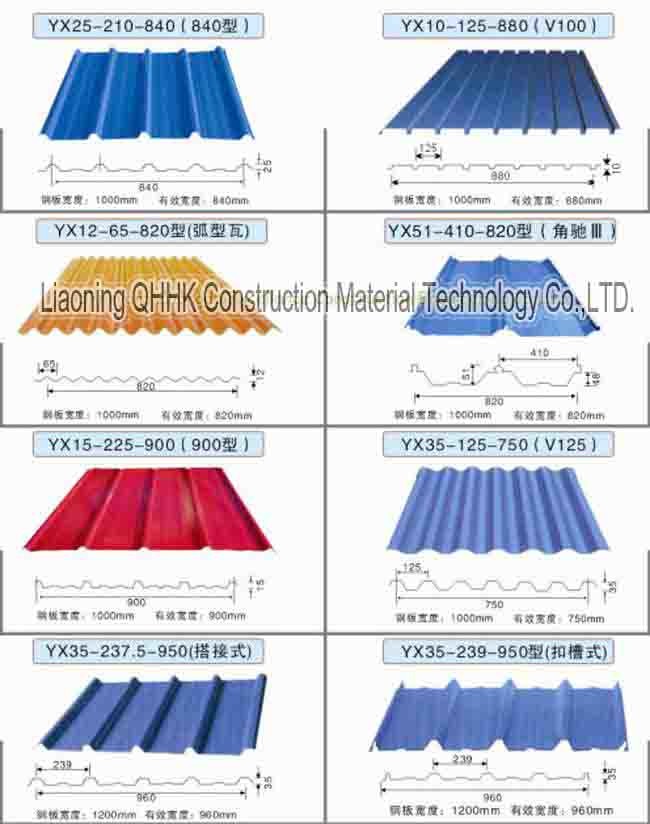 970mm Corrugated Metal Wall Panels For Steel Structure Building