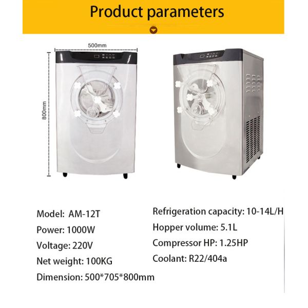 Commercial Table Top One Flavor Gelato Ice Cream Machine for Water-Based Products