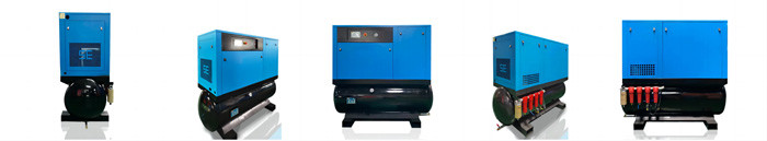 Rotary Screw Laser Cutting Air Compressor With Dryer Tank Mounted 8bar 16bar