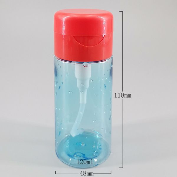 120ml Transparent Blue Emollient Water Makeup Remover Toner Press Pump Cosmetic Bottle