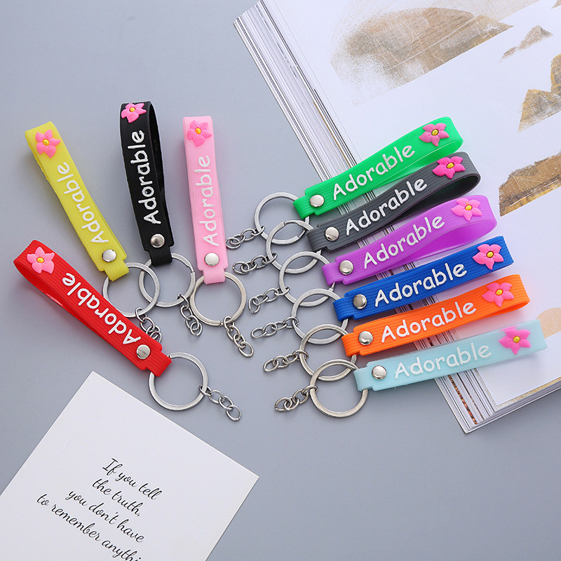 Silicone Bangle Key Ring Bracelet Keychain Holder For Women Girls Wristlet Round Keyring