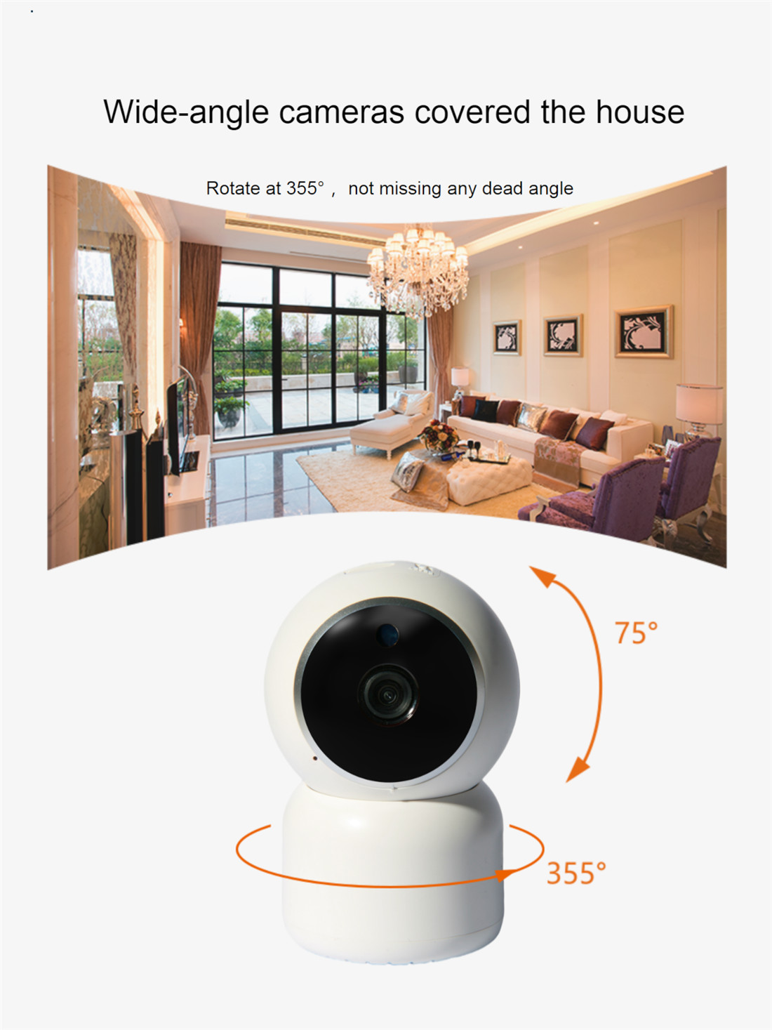 Auto-tracking Wi-Fi IP Camera 1080P Indoor Mini Camera Smartlife Wireless Mini Network Camera(JV-TY212QE(Y31))