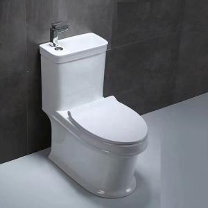 China Ceramic Bathroom Toilet Bowl , 700x385x745mm One Piece Toilet Sink Combo on sale