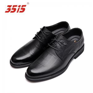 China Round Toe Viscose Black Leather Shoes Cowhide PU Insoles Lightweight on sale