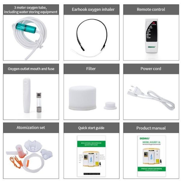 DedaKj Home Use Oxygen Concentrator Portable type 7L/min with remote control