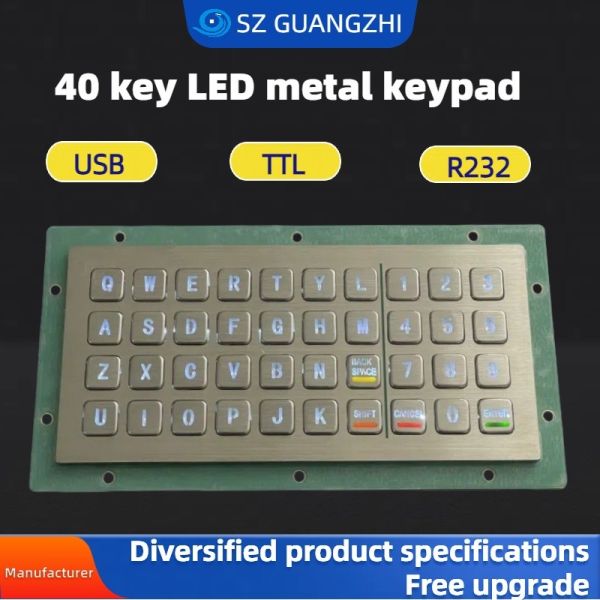 PINPAD 40 key LED waterproof metal keyboard GZ-C001055 R232 interface