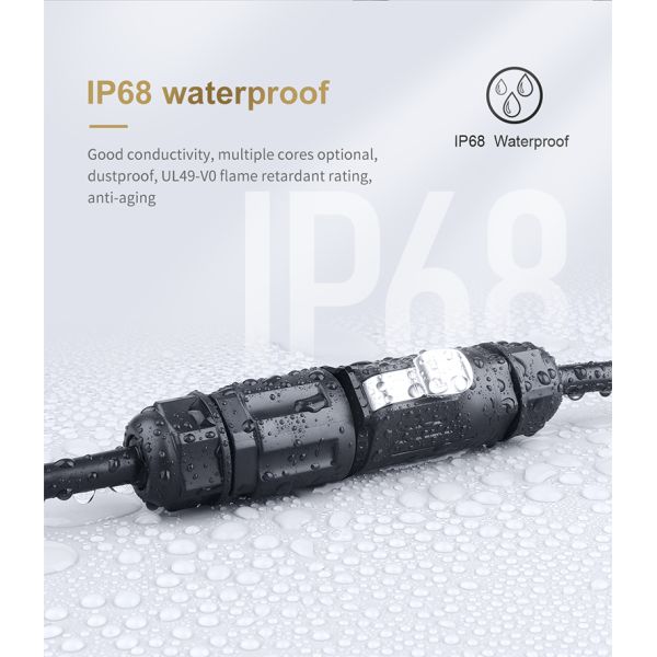 LP20 12-Pin 5A Signal Waterproof Connector, Metal-Plastic Shell With Pre-wired Solder Terminals
