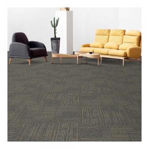 China Striped Commercial Modular Carpet 50x50cm PP Tiles With Bitumen Backing on sale