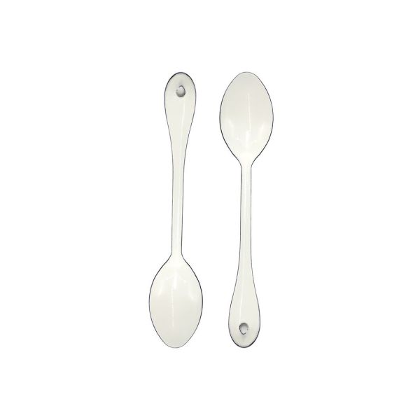 Carbon Steel Soup Ladle Spoons 12.2 Inch Enamel Stew Gravy Ladles Cooking Serving Spoons