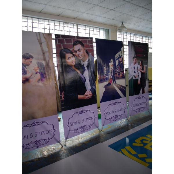 Retractable X Frame Banner Stand , Full Color Printing Trade Show Banner Stands 80*180cm