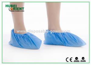 China Blue Disposable CPE Shoe Cover for Industry , Waterproof Disposable Footwear on sale