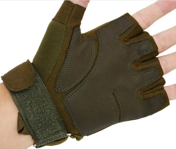 Men Hiking Hard Knuckle Combat Gloves , Fingerless Military Army Tactical Gloves