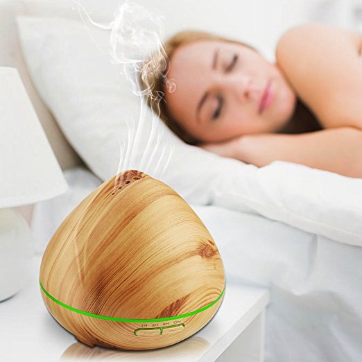 China Factory 400ml Essential Oil Diffuser Aromatherapy Humidifier Wood Grain Aroma Diffuser for Home, Bedroom,Yoga
