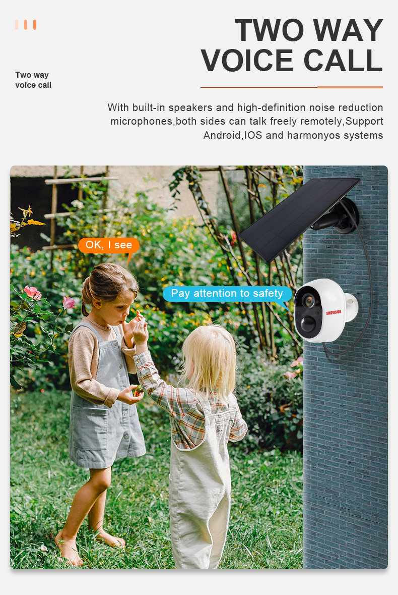 IP66 Waterproof Security Camera Solar Wifi HD 1080P Wireless Outdoor PIR Motion Detection Camera