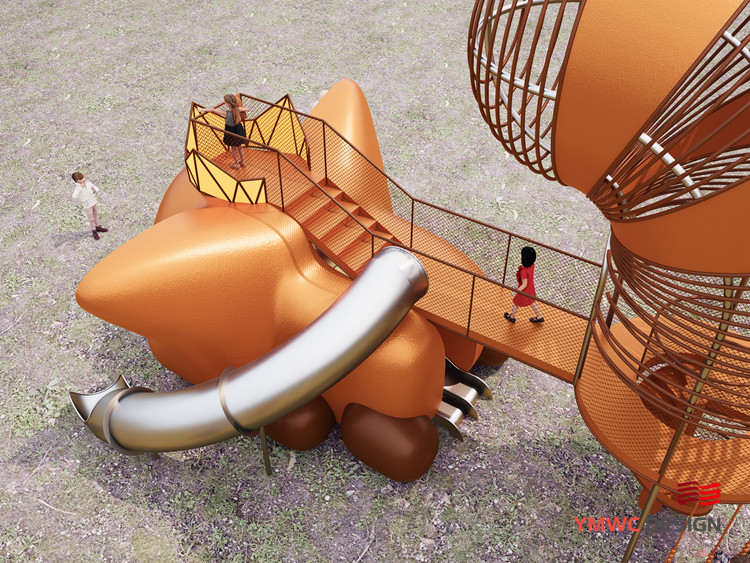 Stainless Steel Red Panda Style Outdoor Amusement Facilities for Park Square Fun Time