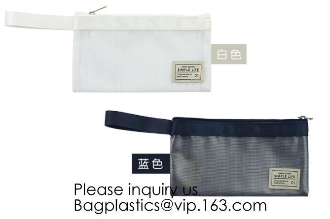 lack Mesh Makeup Bag See Through Zipper Pouch Travel Cosmetic and Toiletries Organizer Bags Pack, bagease, bagplastics