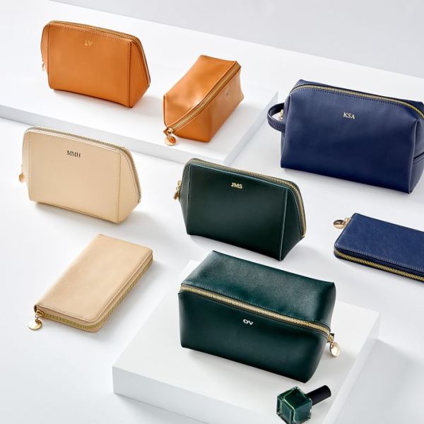 Private Label Leather Cosmetic Cases Waterproof Toiletry Travel Bag Luxury Design