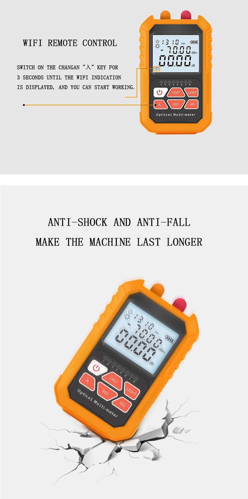 Ingaas Detector fibre optic Light Source Power Meter Multi Functional