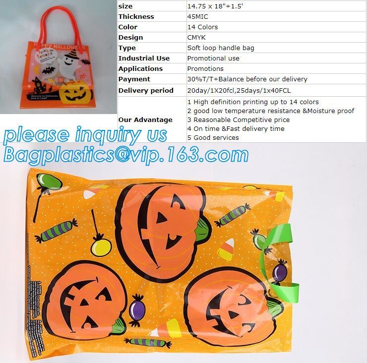 Holiday Easter Christmas Halloween clear cellophane candy bag bopp cello treat bag wholesale,cookie packaging bread hall