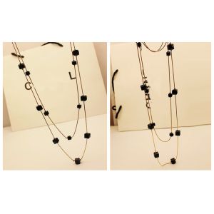 China Contracted crystal necklace multilayer handmade beaded long crystal on sale