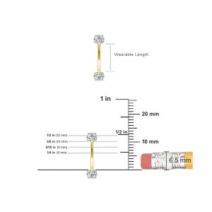China 16g Diamond Gold Body Piercing Jewelry Ring 10mm 8mm Dimension For Belly Button on sale