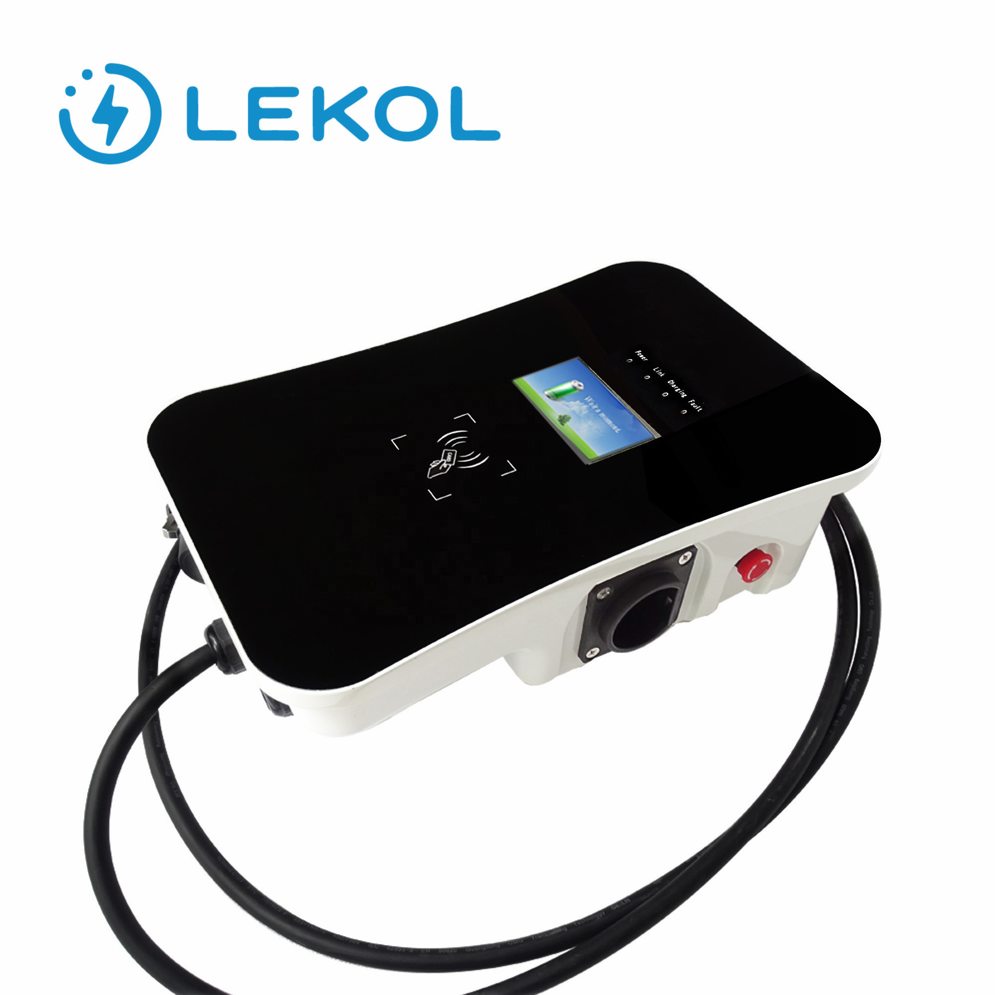 AC EV Type 2 Charging Stations Wallbox With Mounting Pole 11kw