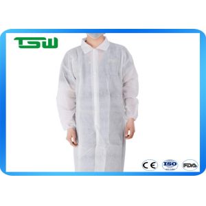 Quality White disposable laboratory coats With Buttons / Pockets wholesale