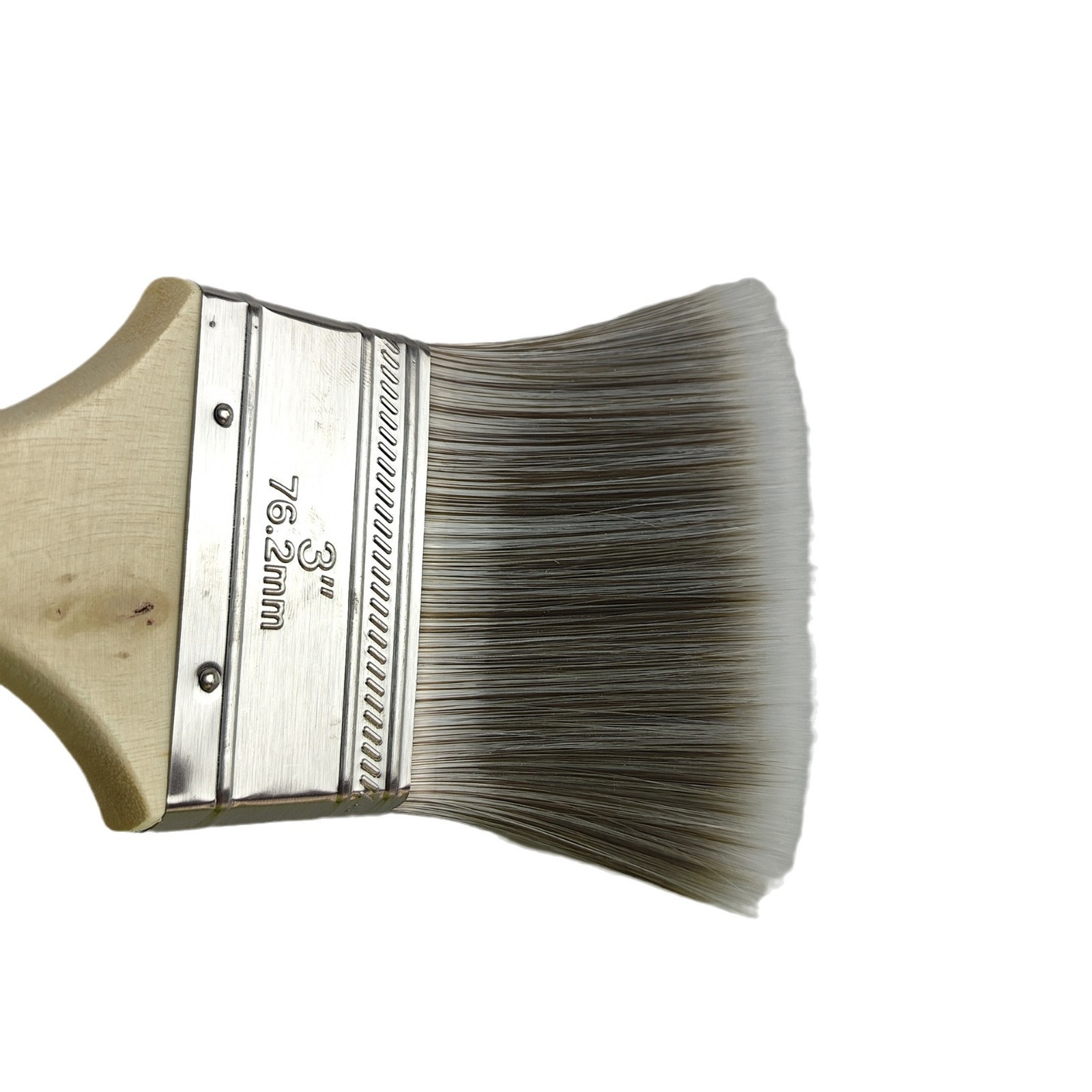 3-inch Thick Paint Brush Stainless Steel Iron Shell Poplar Handle Dual Color Sharpened Wire Water-based Paint Brush