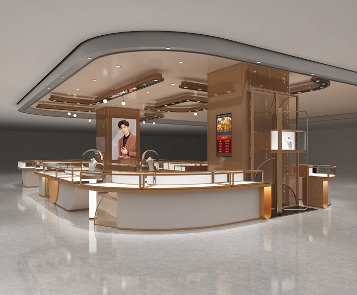 Customizable Design Jewelry Display Case with LED Lighting and Durable Materials for Luxury Retail Showcase