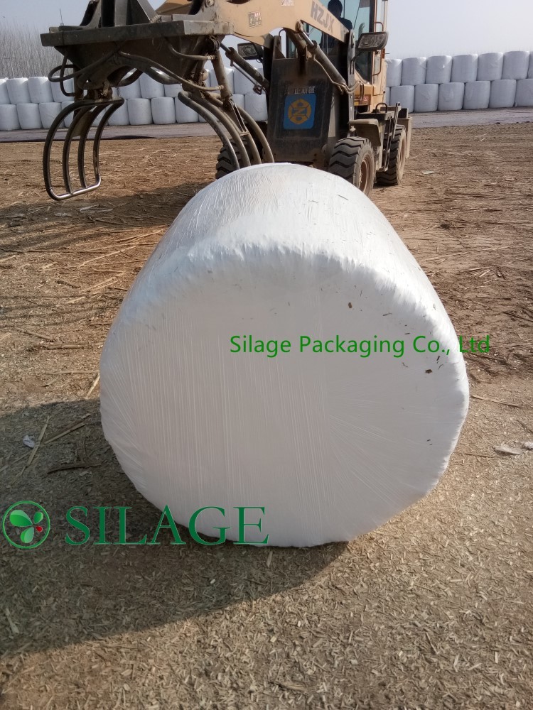 White Color Silage Wrap Film 750mm for Large Round Baler